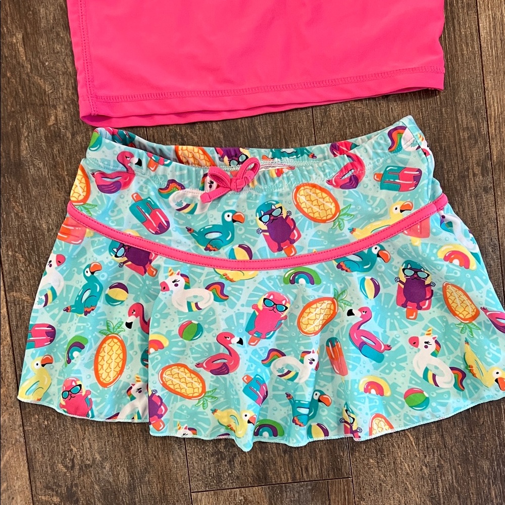 Vibrant Pink Car Kids Swim Bikini Set - Picture 3 of 9